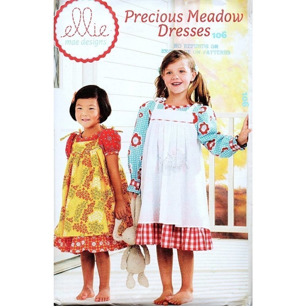 Kwik Sew Sewing Pattern Ellie Mae Precious Meadow‎ Dresses Girls Size 3-10